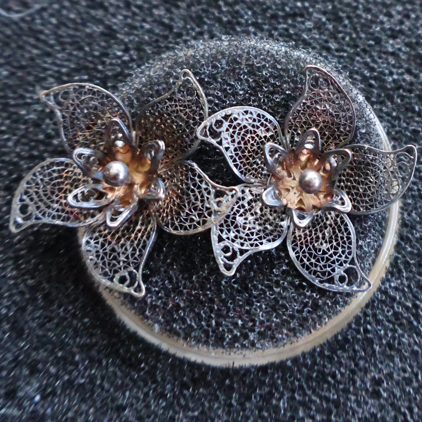 Sterling Silver 925 Vintage Lace Post Earrings