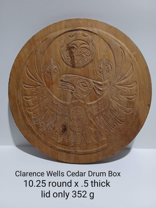 Clarence Wells Cedar Raven Drum Box Lid