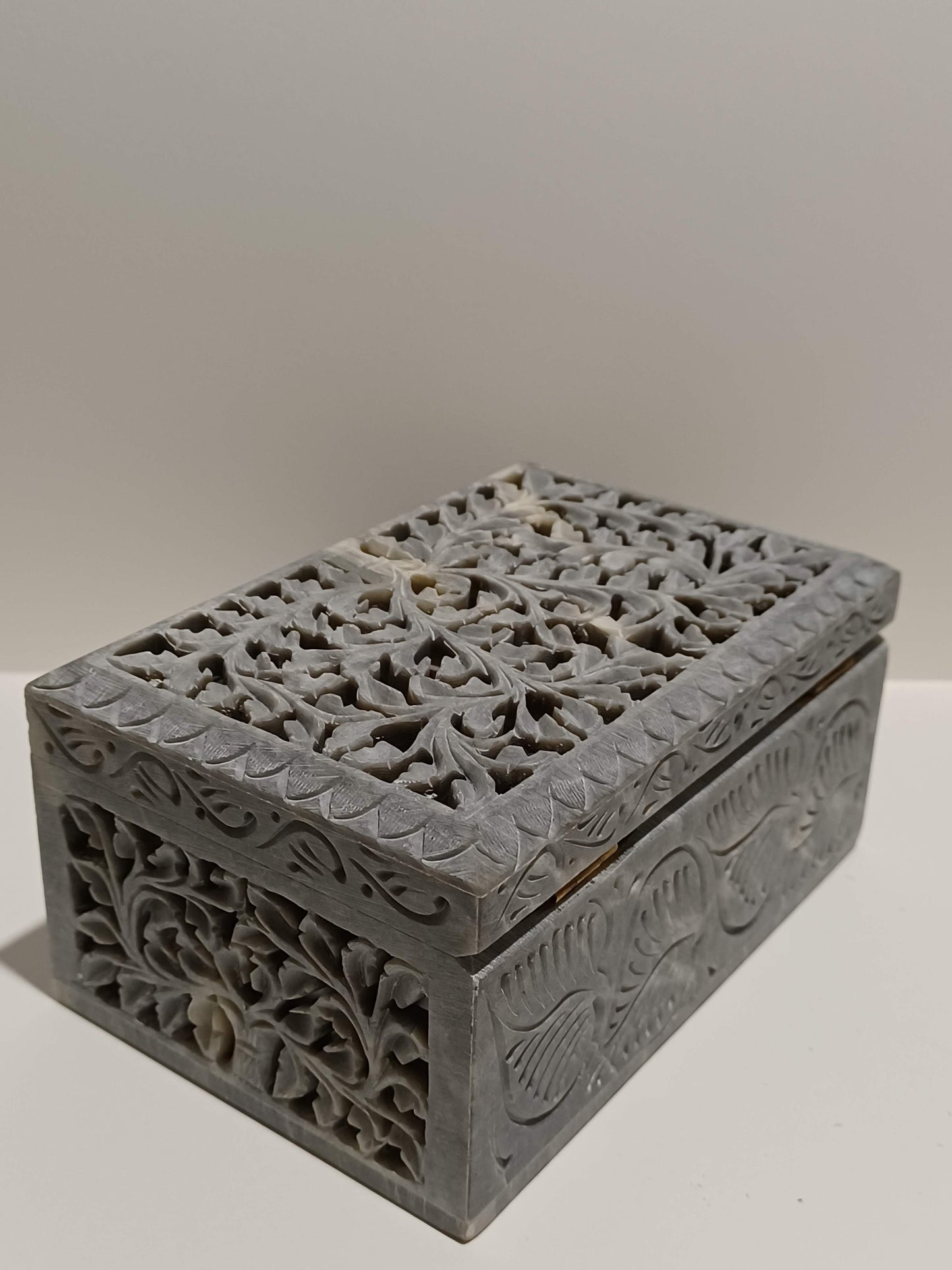 Hand Carved Soapstone Novica Jali Box