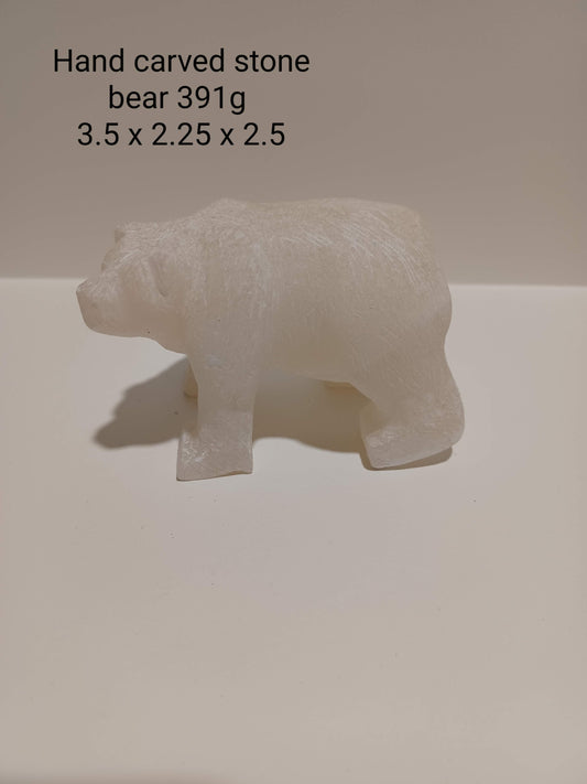 Alabaster Polar Bear Sculpture