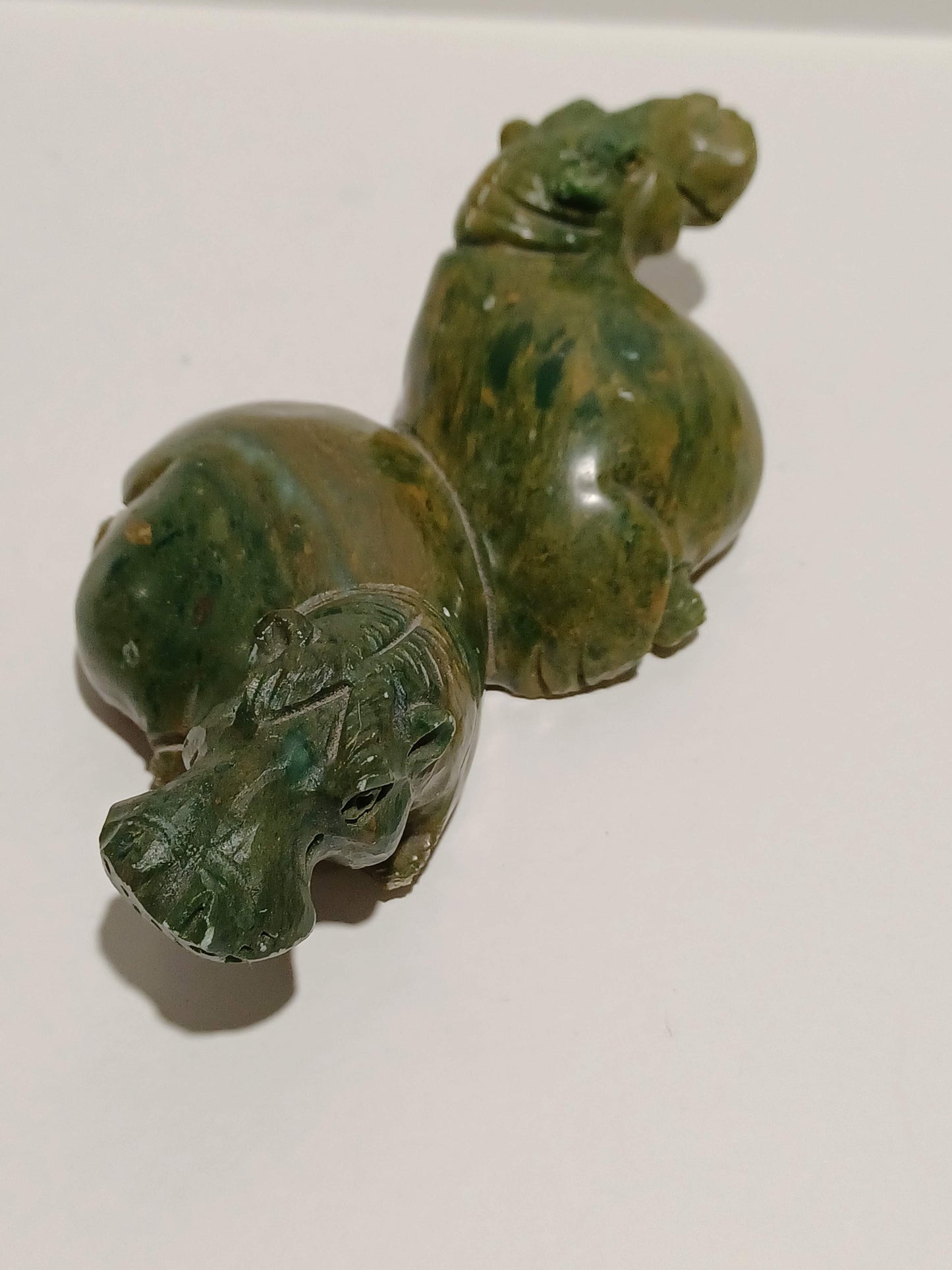 Green Verdite Hippo Sculpture from Africa