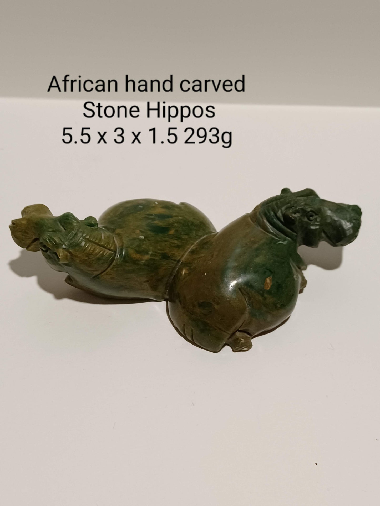 Green Verdite Hippo Sculpture from Africa
