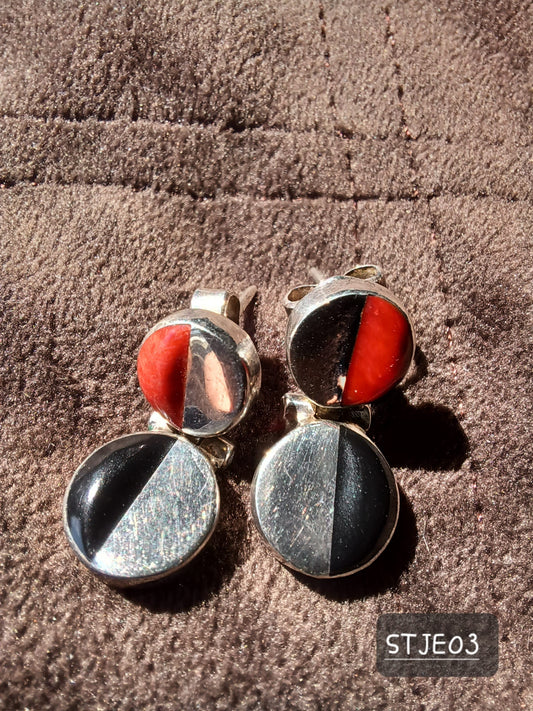 Mayan Sterling Silver & Gemstone Earrings