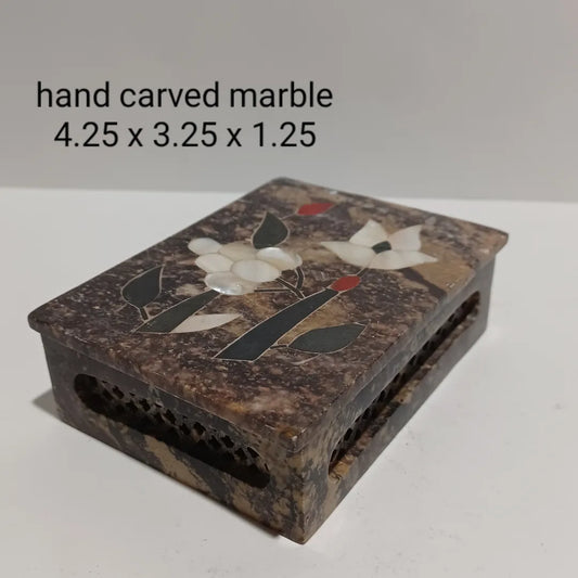 Hand Carved Marble Trinket Box