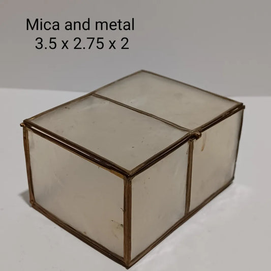 Handmade Mica & Brass Storage Box