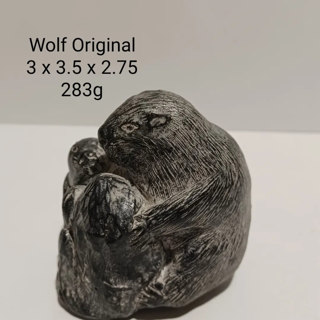 A Wolf Soapstone Beaver Sculpture