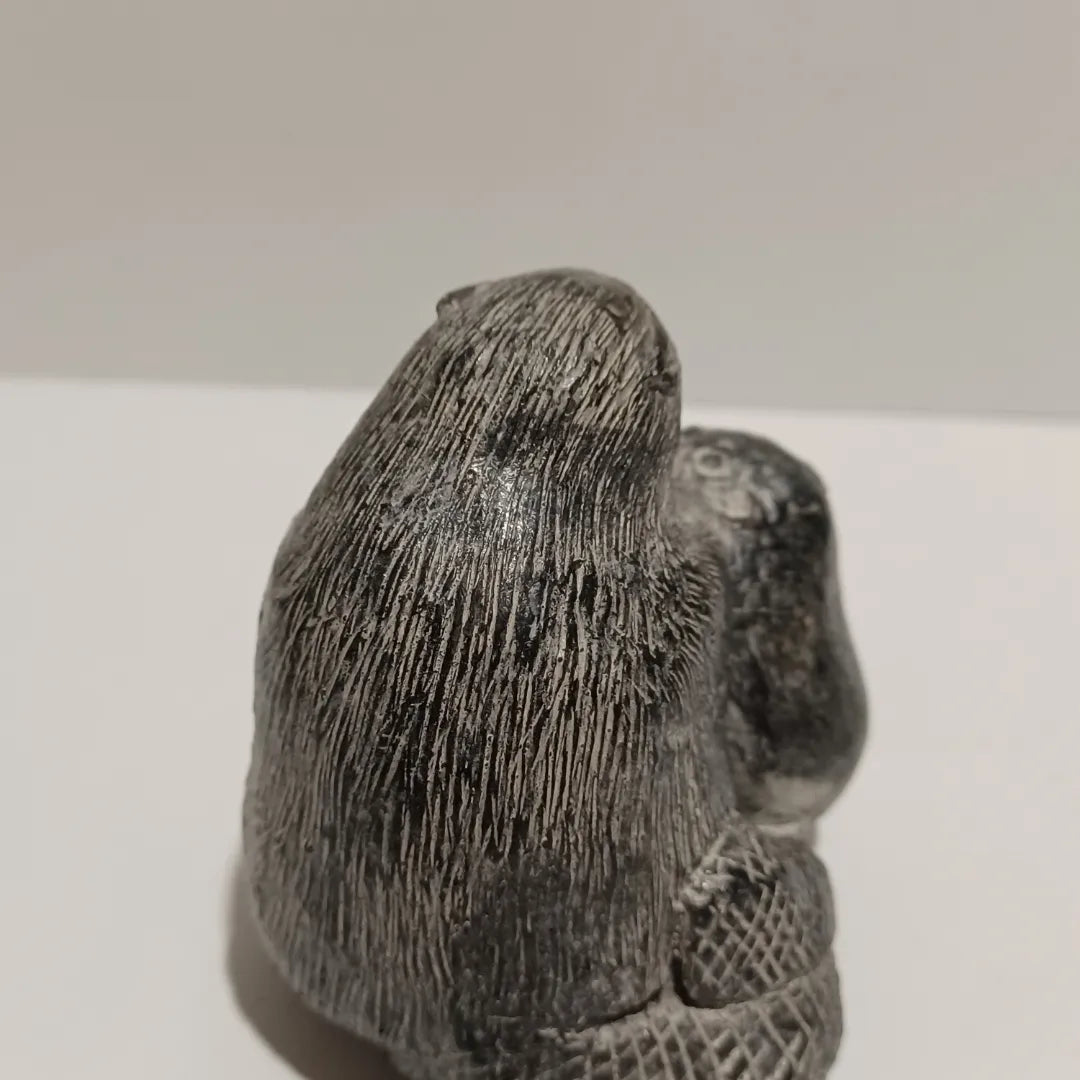 A Wolf Soapstone Beaver Sculpture