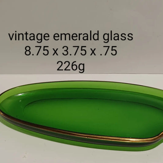 Vintage Emerald Glass Catch-All Dish