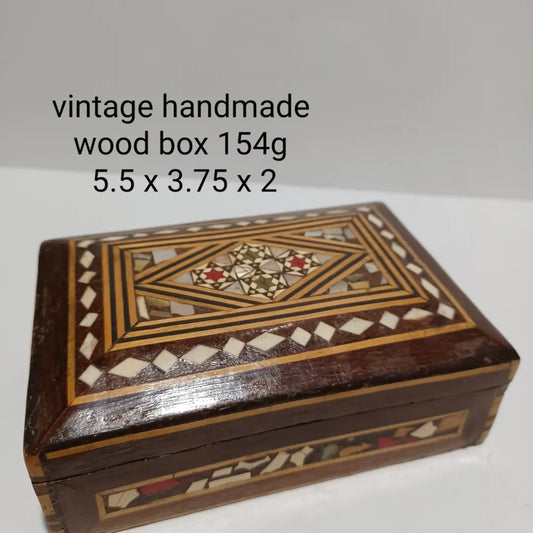 Hand made Vintage Syrian Mosaic Wooden Box